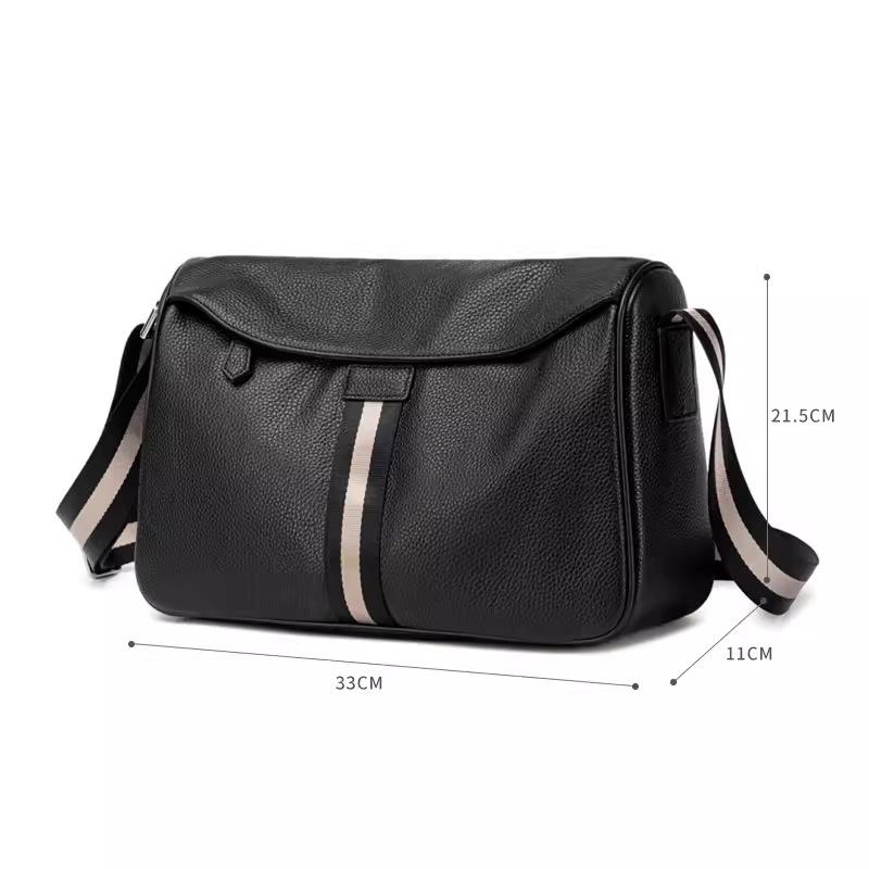 Leather Men s Backpack Commuter Shoulder Crossbody Bag Anti-splashing Cowhide Trend Men s Leisure Bag