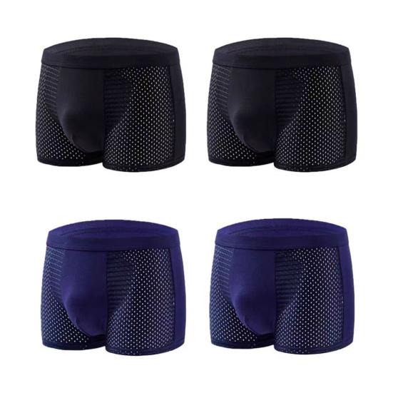 Summer Ice Silk Mesh Holes Panties Mid-rise Elastic Waistband Boxer Underwear Soft Smooth Wiring Quick Drying Panties