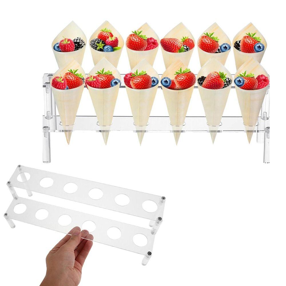 

Thick Acrylic Ice Cream Stand 12 Holes Desktop Desserts Organizer Snack Storage Rack Baby Shower