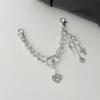 Sweet Acrylic Bag Chain Heart Beaded Keychain Y2K Style Imitation Pearl Accessories  School