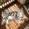 Non Slip Cat Floor Mat Absorbent Bedside Carpet Room Accessory Cat Shaped Rug  Bathroom