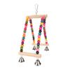 Wooden Beads Bird Swing Toy Colorful Half Circle Bird Swing Perch Cage Toys for Parrots