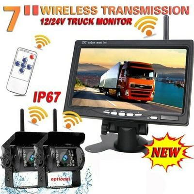 Bileeko Kabellose Rückfahrkamera mit Monitor für Anhänger Parken Auto Wasserdicht Rückfahrkamera 7" HD-Bildschirm für LKW Wohnmobil
