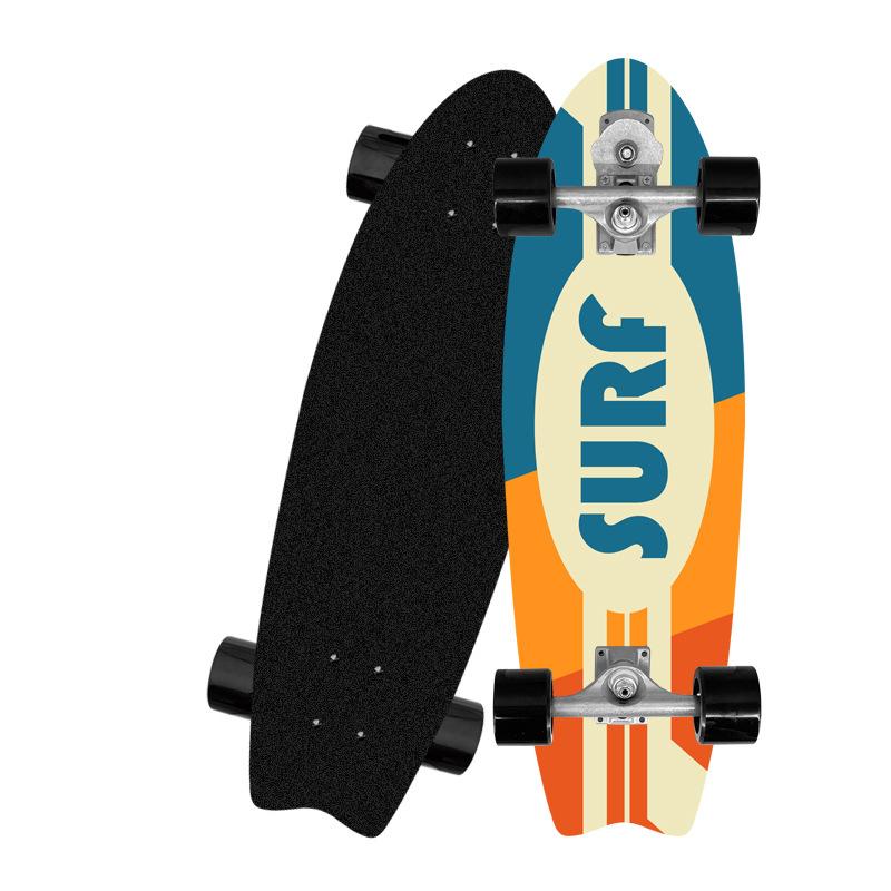 S7 גלשן סקייטבורד יבשתי 815x255x125 מ"מ סקייטבורד גלשן תושבת S7 גלישת גלים גלשן דג סקייטבורדים לונגבורד