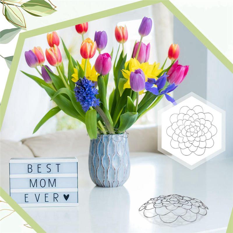 M-Modern-Flower Frog Metal Flower Insert Lid Flower Grid Wire Flower Arranging Tool (6 Inch) 6Piece
