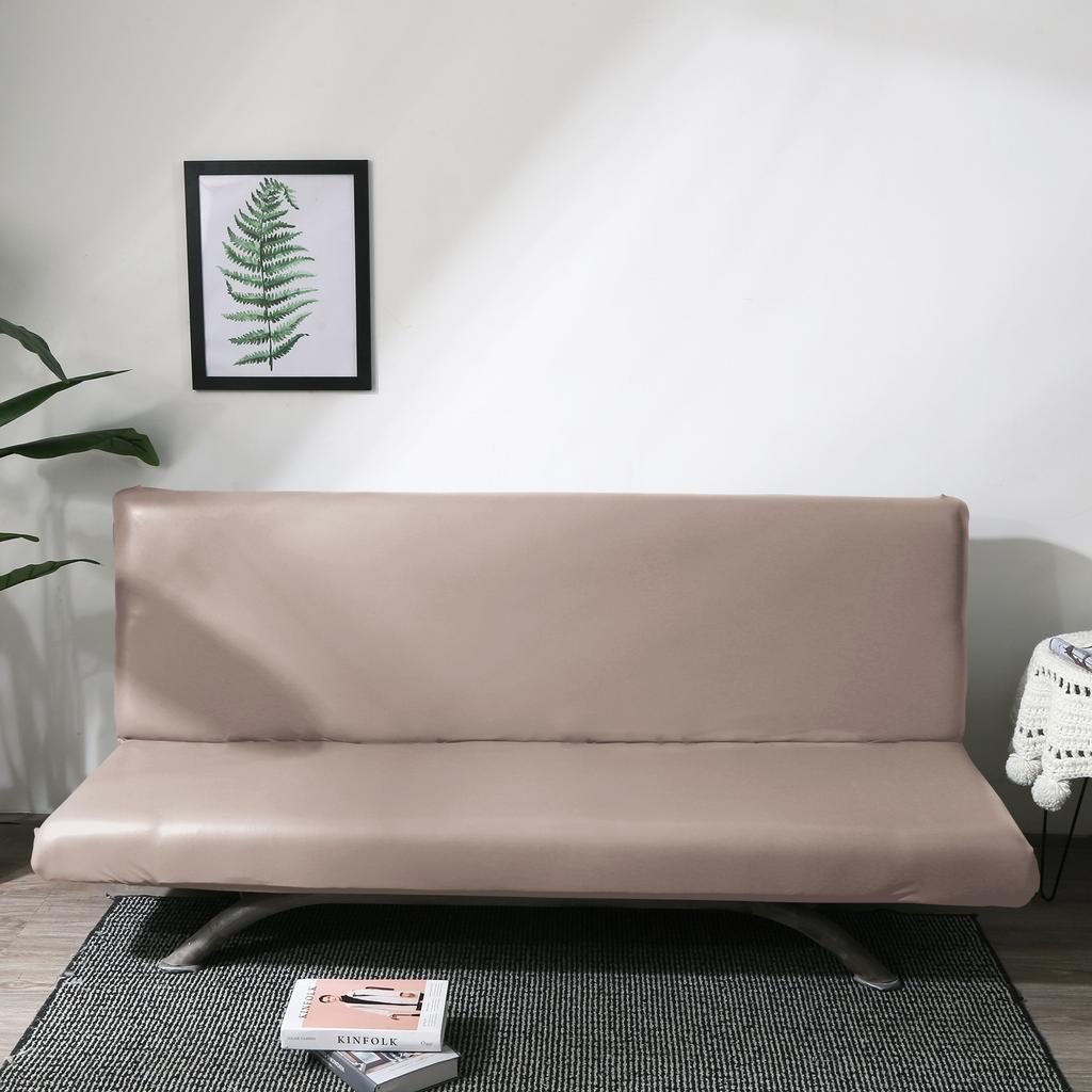 PU Leather Without Armrest Slipcover Elastic Sofa Bed Cover Anti-dirty Folding All-inclusive Couch Cover Pet Furniture Protector