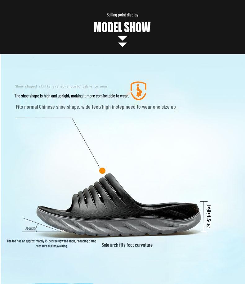 Plus Size Arch Support Two-Color Men's Non-Slip Thick Sole One-Strap Home Sandals