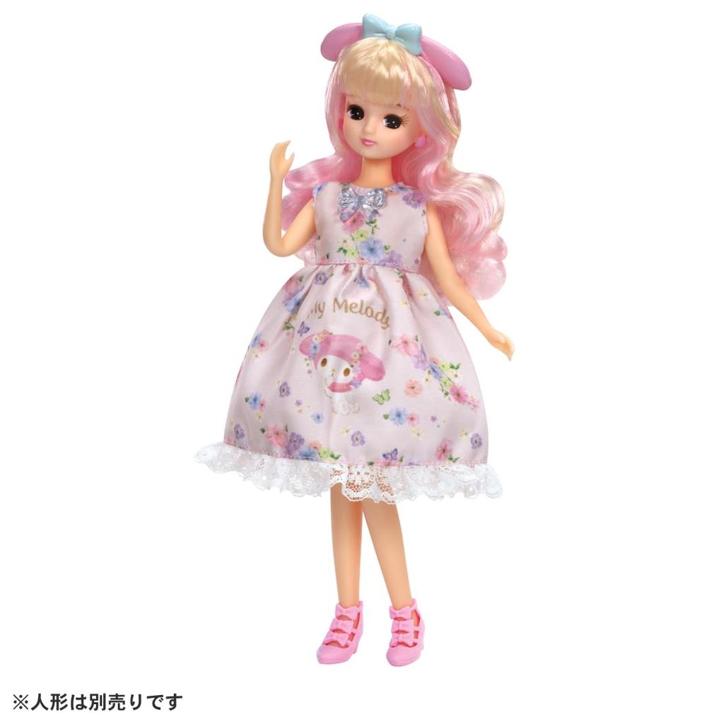 TAKARA TOMY Licca-chan Kleid, Meine Wahl, Sanrio Charaktere, Einteiliges Kleid & Haarband, My Melody, Verkleiden, Rollenspielzeug, Ab 3 Jahren