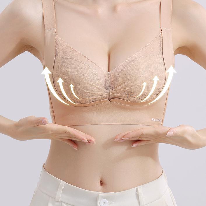 Invisible Lingerie Women's Gathering Bra Thin Breast Retraction Anti-sagging and Adjustable Bra Push Up Bra
