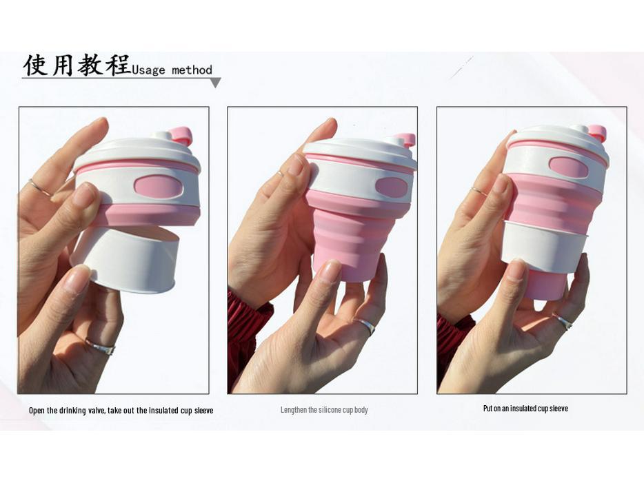 Collapsible Silicone Travel Cup - Portable Outdoor Folding Tumbler