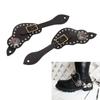 1 Paio di Cinturini per Speroni in Pelle con Strass Stile Western Vintage Attrezzatura Protettiva per Equitazione da Esterno Nero