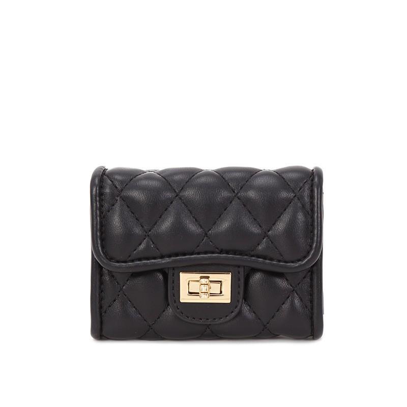 Mini Rhombus Style Multifunctional Folding Wallet Women'S Short Fashion Change Card Bag