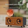 Retro Wood Grain Bluetooth Dual Subwoofer Speaker with Portable Card Slot