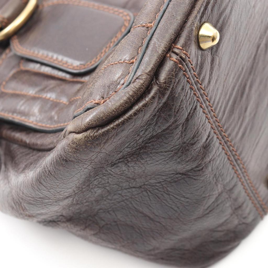 Used Chloe Bay Handbag leather Brown Used Women