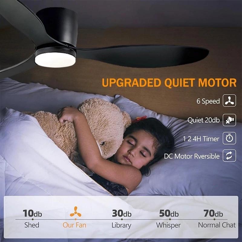 Variable Frequency Ceiling Fan Lamp Six Wind Speeds Adjustable Electric Fan Light Three Color Dimming Mobile Phone Control Fan