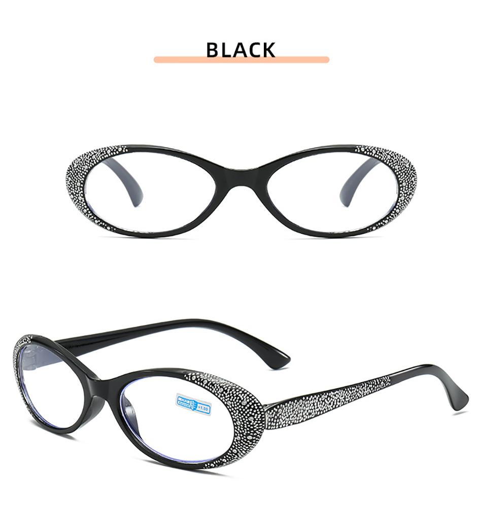 Ultralight Oval Reading Glasses Cat Eyes Elegant Women Crystal Presbyopic Eyeglasses With Anti Blue Light Eyewear +1.0to+4.0