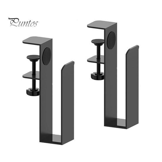 

2 шт. Регулируемый органайзер для хранения ноутбука на боку стола, прочный несущий металлический держатель для ноутбука, зажимы без проколов чёрный