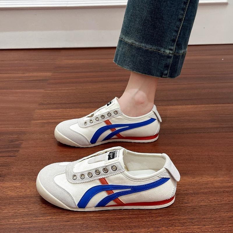 

Flat-soled women s shoes soft-soled new summer and autumn thin one-pedal casual shoes color matching sports little white board shoes 35 синий