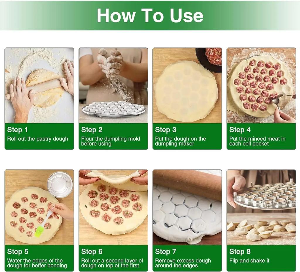 Pelmeni Maker Russian Dumpling Mold Pelmeni Metal Mold with Pastry Ravioli Wheel Pasta Double Cutter for Kitchen Cooking Tools