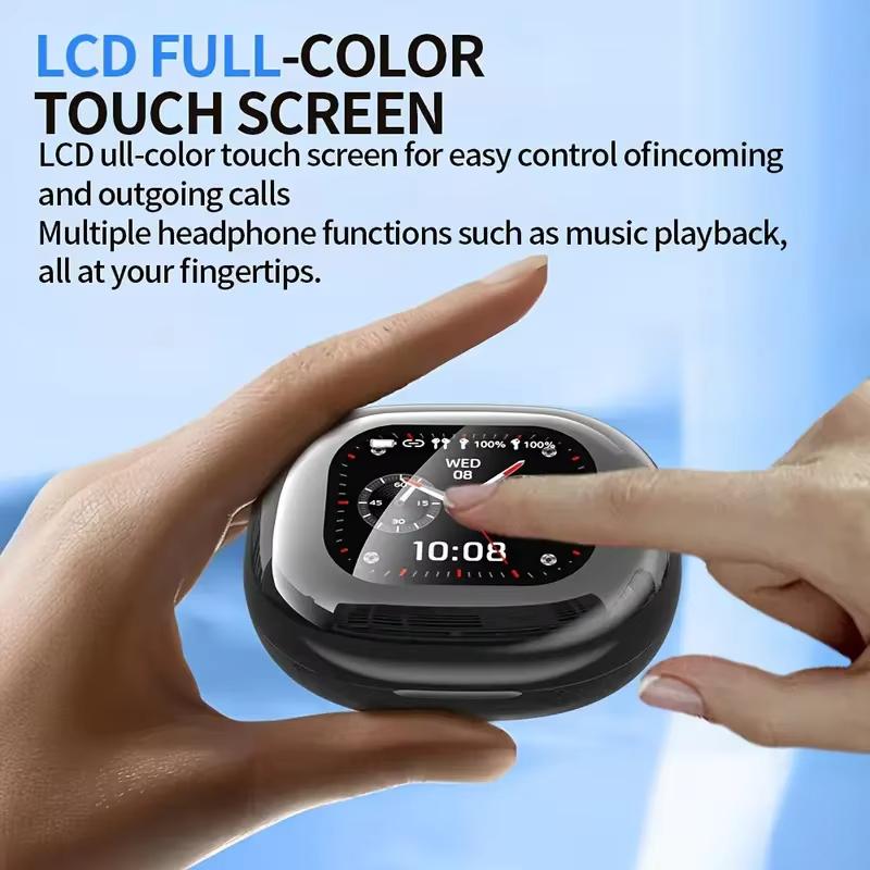 Cuffie Q16Pro V5.4 Bluetooth Auricolari Wireless Sportivi Cancellazione del Rumore Impermeabili Ganci per l'orecchio Auricolare Schermo Touch Intelligente