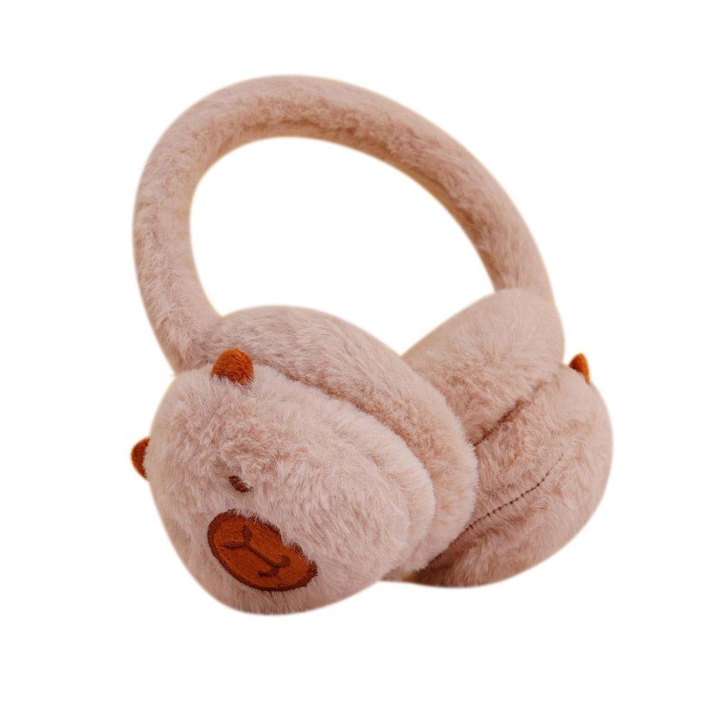 Cartoon Capibara Plush Ear Muffs Winter Warm Earmuffs Thicken Ear Cover Outdoor Cold Protection Earmuffs Soft Plush Earflap