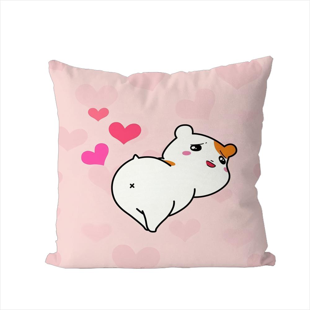 Hamtaro Pillow Case For Car Sofa Decorative Home Doublesided Print Plush Square Throw Pillow Cushion Cover