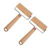 2pcs Easy To Clean Wood Dough Roller Ergonomic Handle Mini Pastry Roller  For Pizza Cake Bread