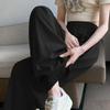 Ice Silk Women's High-Waist Pleated Wide-Leg Pants for Spring, Summer, and Autumn.