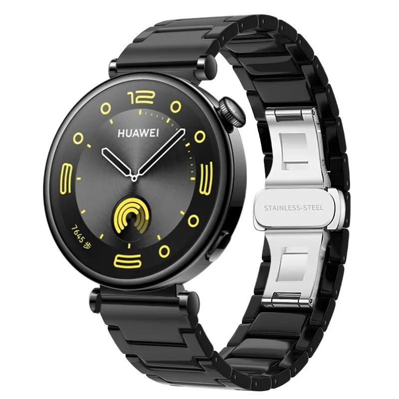 18mm Ceramiczno-Metalowy Pasek Do Huawei Watch GT5 Pro 42mm GT6-5 41mm Damska Luksusowa Bransoletka Opaska Na Nadgarstek Do Huawei Watch GT6-5-4 41mm