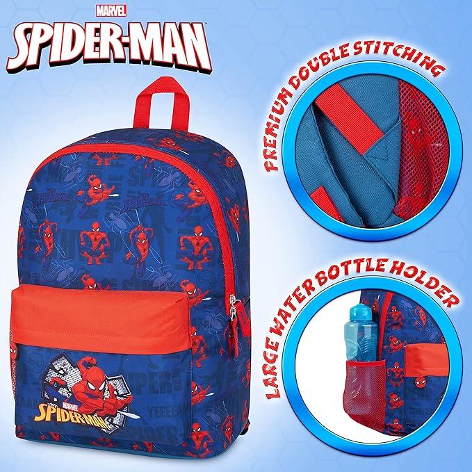 Spiderman Backpack for Kids, Blue and Red Design, Adjustable Straps, Lightweight Durable School Bag for Boys Girls