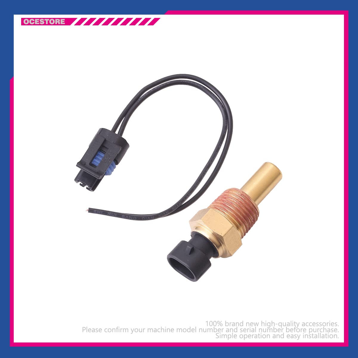 

OCESTORE Q21-1002 Temperature Sensor Sending Unit Connector Pigtail Plug 505-5401 Compatible with 379 Ken-Worth T600A T800 Differential Oil Temp