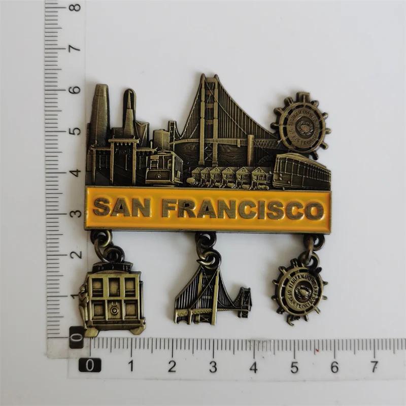San Francisco Los Angeles Travel Souvenir Fridge Sticker Europe America Fridge Decor World Travel Souvenir Foil Paper Home Decor