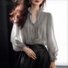 ZANZEA Women Elegant V-neck Casual Long Sleeve Cover Up Blouse