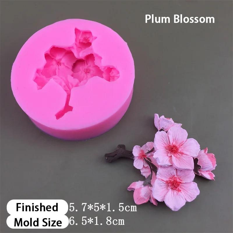 3D Blumen Silikonformen Lavendel Duftender Osmanthus Pfirsichblüte Kuchen Fondantform Hochzeit DIY Kuchen Dekorationswerkzeuge
