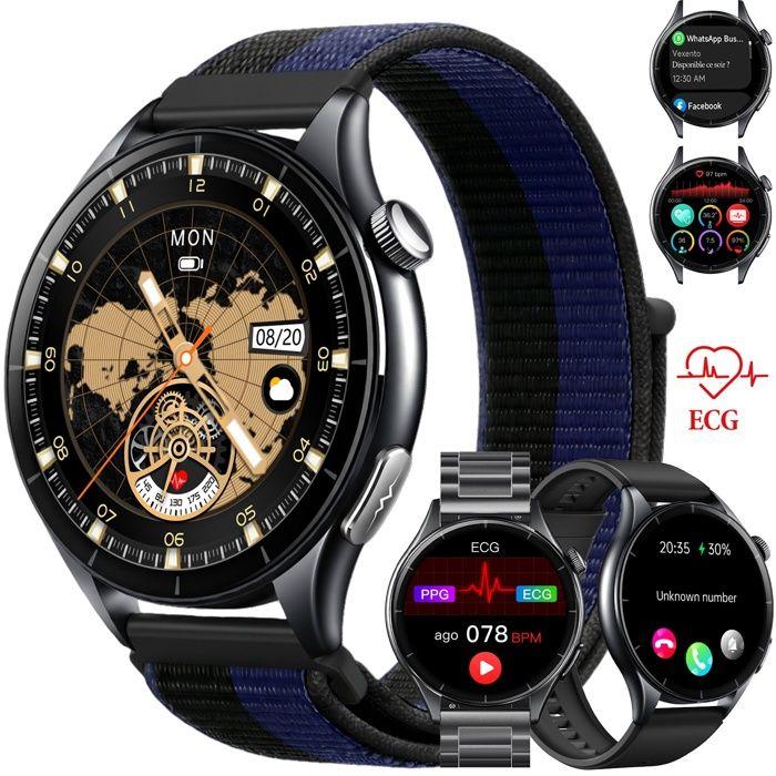 Montre Connectée Homme Femme- WENZYLIQUOX - ECG Pro - ECG & PPG 40s - Appels Bluetooth 5.3 - IP68