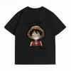 Unisexs Clothing New 100 Cotton Breathable Summer TShirt One Piece Luffy Print Casual Streetwear Unisexs TShirt