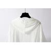 Long Sleeve Lightweight Loose Women Shirt Hooded Sun Protection Versatile Blouse Spring Autumn Retro Casual Solid Shirt