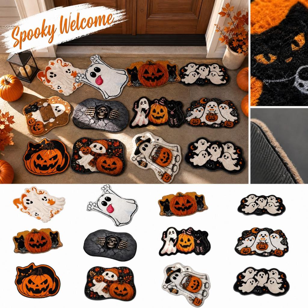 Halloween Novelty Doormat for Front Door Entryway and Porch Decor