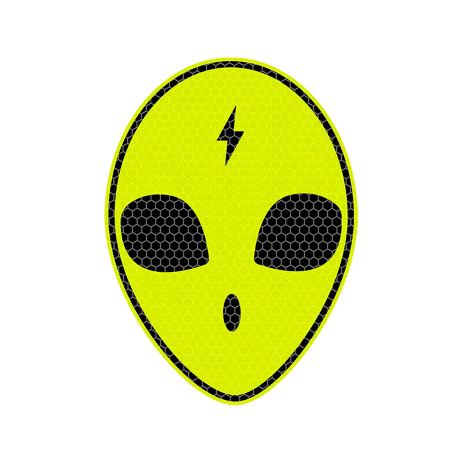 

Наклейки с изображением головы инопланетянина, светоотражающие наклейки для автомобиля, светоотражающая наклейка высокой интенсивности для ночной видимости, предупреждение о безопасности, водонепроницаемая светло-зеленый