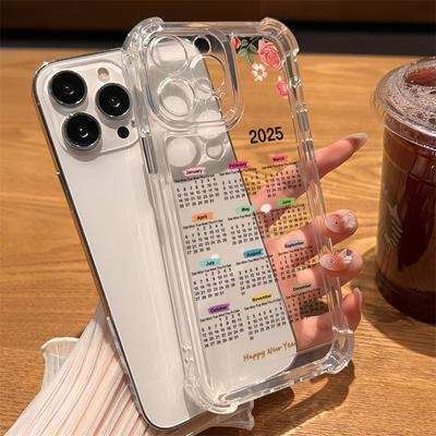 New Year Snake Calendar Phone Case For iPhone Case 16 15 14 13 12 11 Pro X XR XS Max 7 8 Plus Shockproof Clear Soft Cover