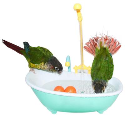 Papagaio Banheira Automática Banheira de Pássaro Plástico Fofo Periquito Agapornis Tigela Alimentadora Banheira de Banho Chuveiro Acessórios para Pássaros