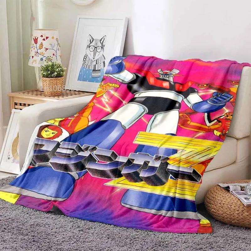 Mazinger Z UFO Robot Grendizer Flannel Blanket Cartoon Anime Children Soft Cover Lightweight Bed Sofa Chair Blanket
