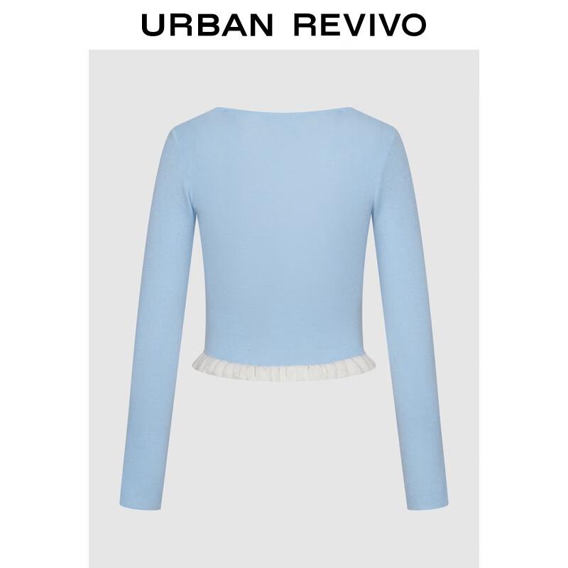 

UR Women s Casual Faux Two-Piece Knot Knit Top S