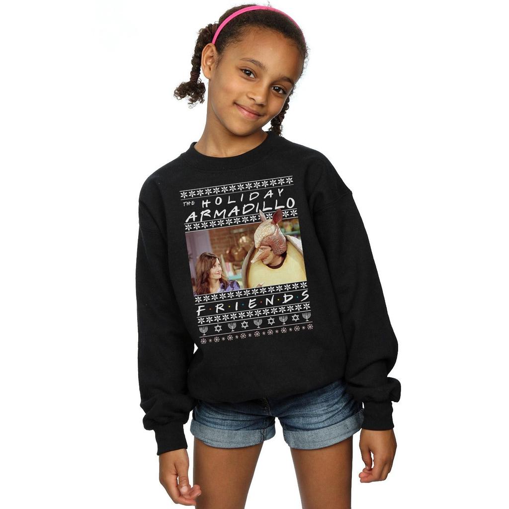 Friends Girls Fair Isle Holiday Armadillo Sweatshirt