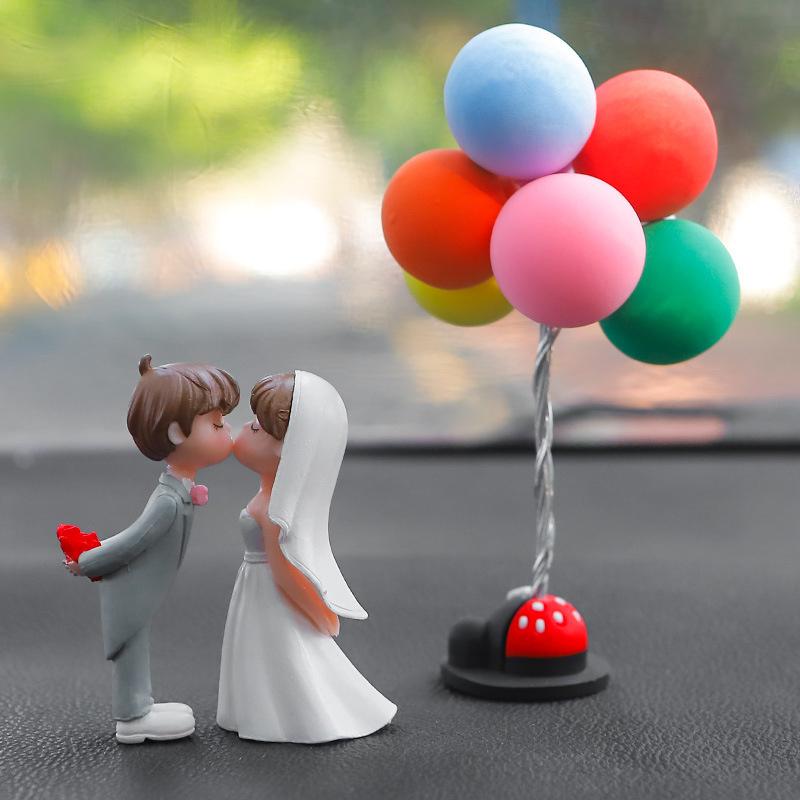 Cute And Creative Couple Decoration For Car Interior New Trendy Cartoon Style Mirror Pendant For Girls