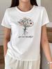 2026 Women'S Casual T-Shirt with Floral Print and "You Are Beautiful" Design Summer Short Sleeved Harajuku Streetwear Tops Tees