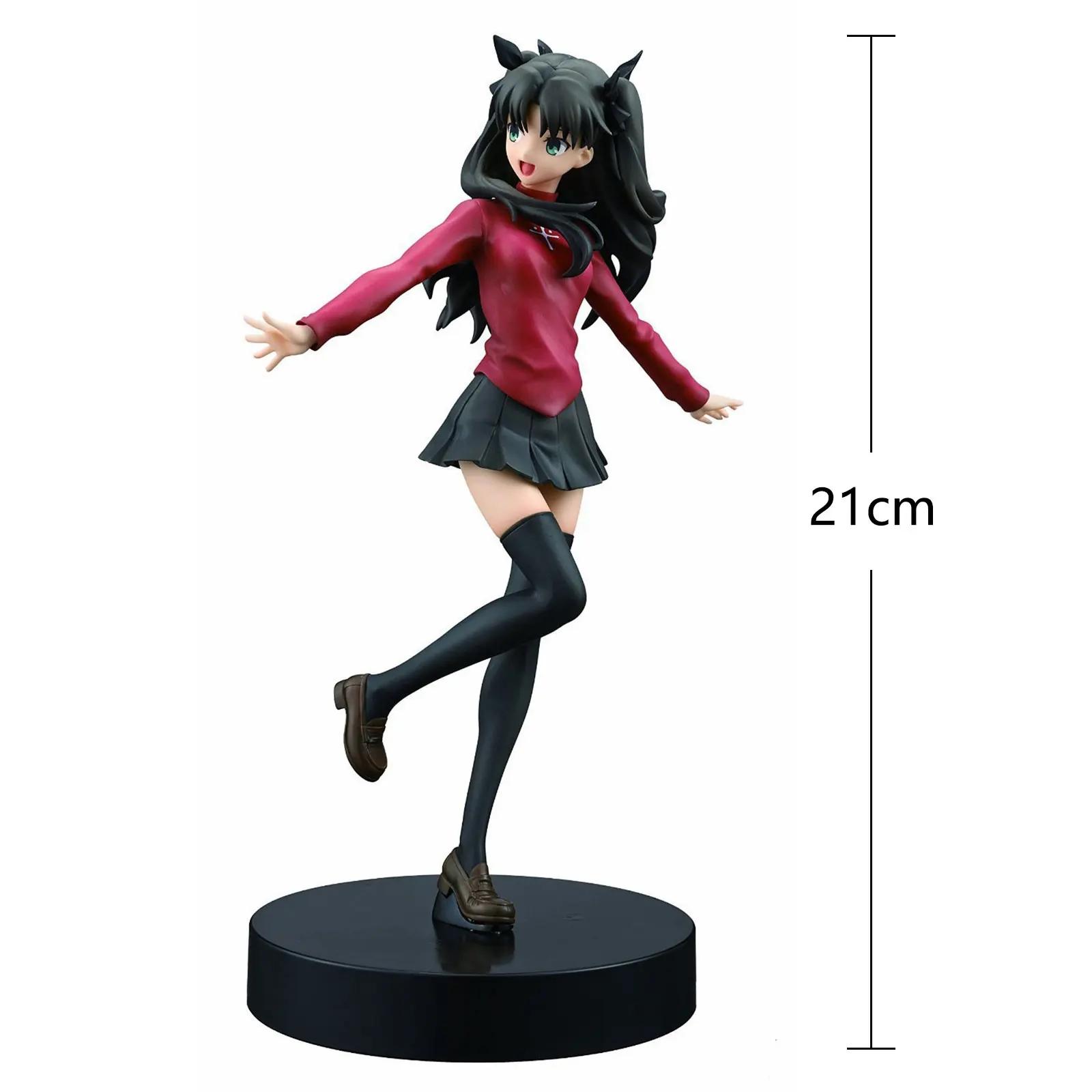 Anime FATE STAY NIGHT Tohsaka Rin FGO Station Model Toy Collection 21CM Action Figure painted figure Rin Doll PVC Child Gifts No Box 21CM