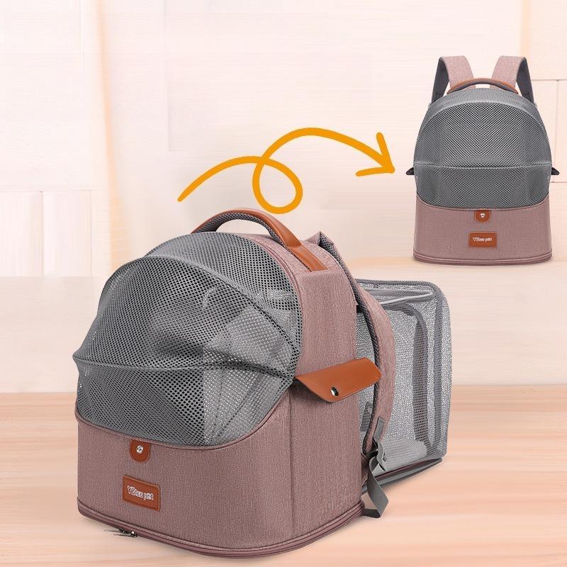 Portable Cat Backpack Breathable Large Capacity Expandable Pet Carrier Lightweight for Travel