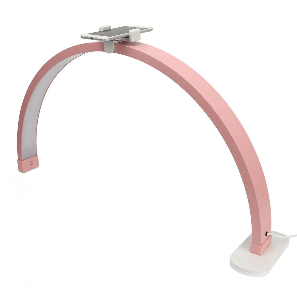 29.5in Half Moon Lamp 40W Eyelash Light with Phone Clamp Adjustable 2000lm 3200 To 5600K LED Beauty