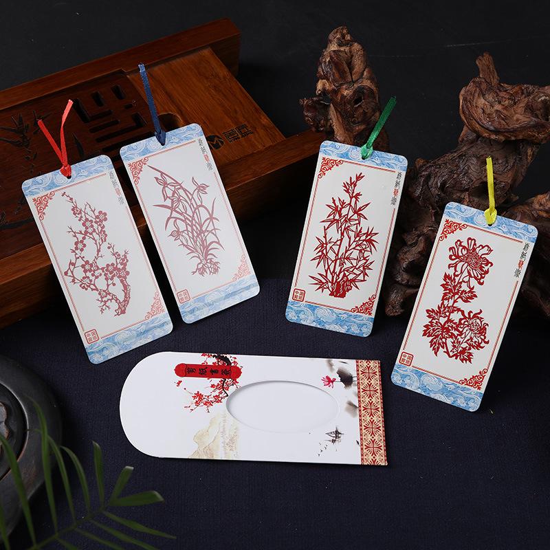 Burning Ran Chinese Folk Art Paper-cut Facial Makeup Bookmarks for Unique Gifts Abroad